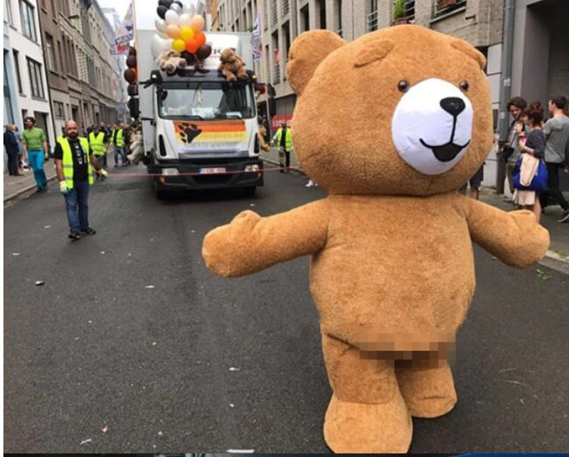 

1.95m Halloween Inflatable Teddy Bear Mascot Costume Suits Cosplay Cartoon Character Party Game Dress Adult Advertising Outfits