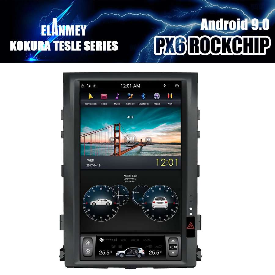 

Car Bluetooth Screen Android 9 GPS Navigation Multimedia Player For Toyota Landcruiser 200 2014 16 inch Tesla Carplay Head Unit