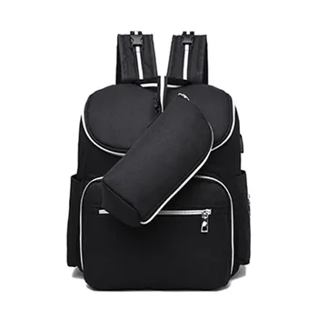 

Adjustable Strap Large Capacity Outdoor Diaper Bag Multifunctional Mom Backpack Baby Gifts Polyester Breathable USB Interface
