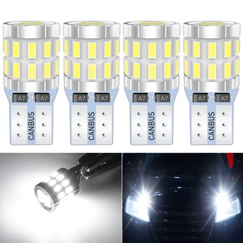 

4x LED T10 W5W LED Bulbs Canbus 3014 30SMD For Car Parking Position Lights Interior Map Dome Lights 12/24V White Auto Lamp 6000K