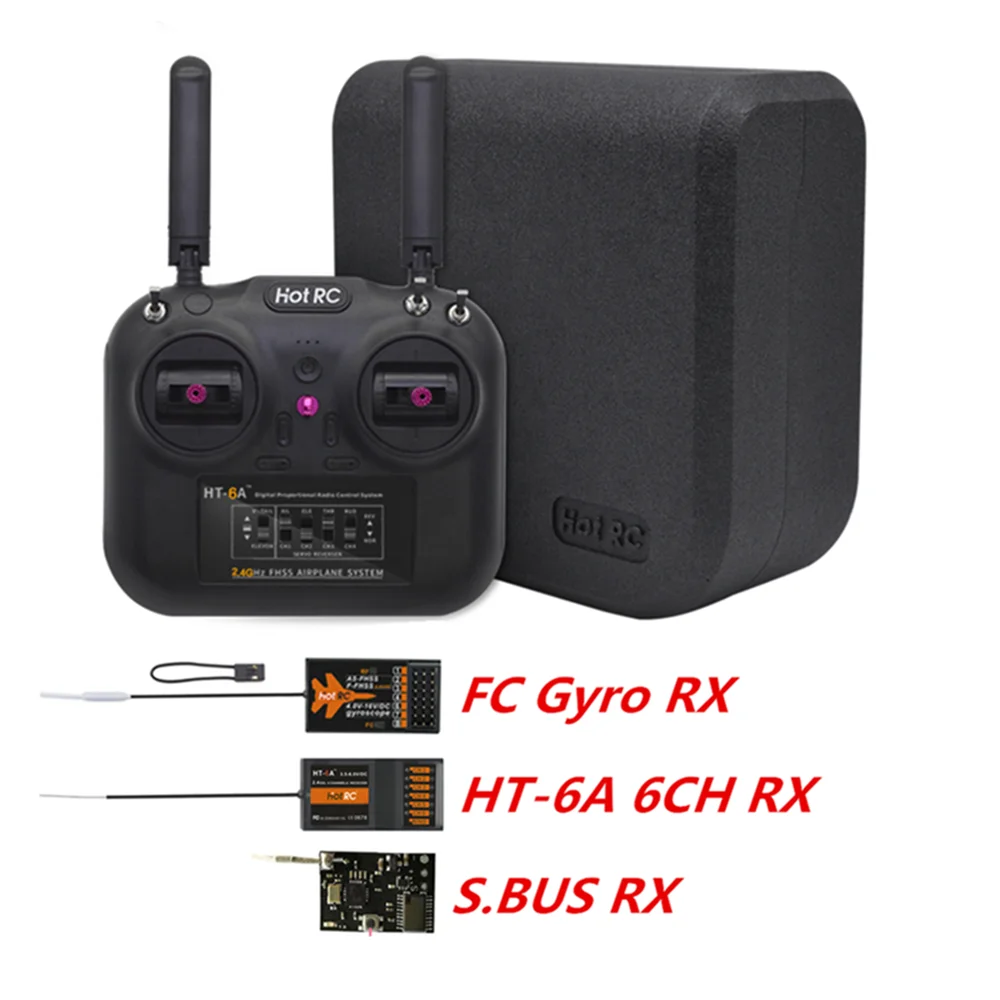Hotrc HT 6A 2.4G 6CH FHSS Dual Antenna Transmitter 6CH/FC Gyro Receiver