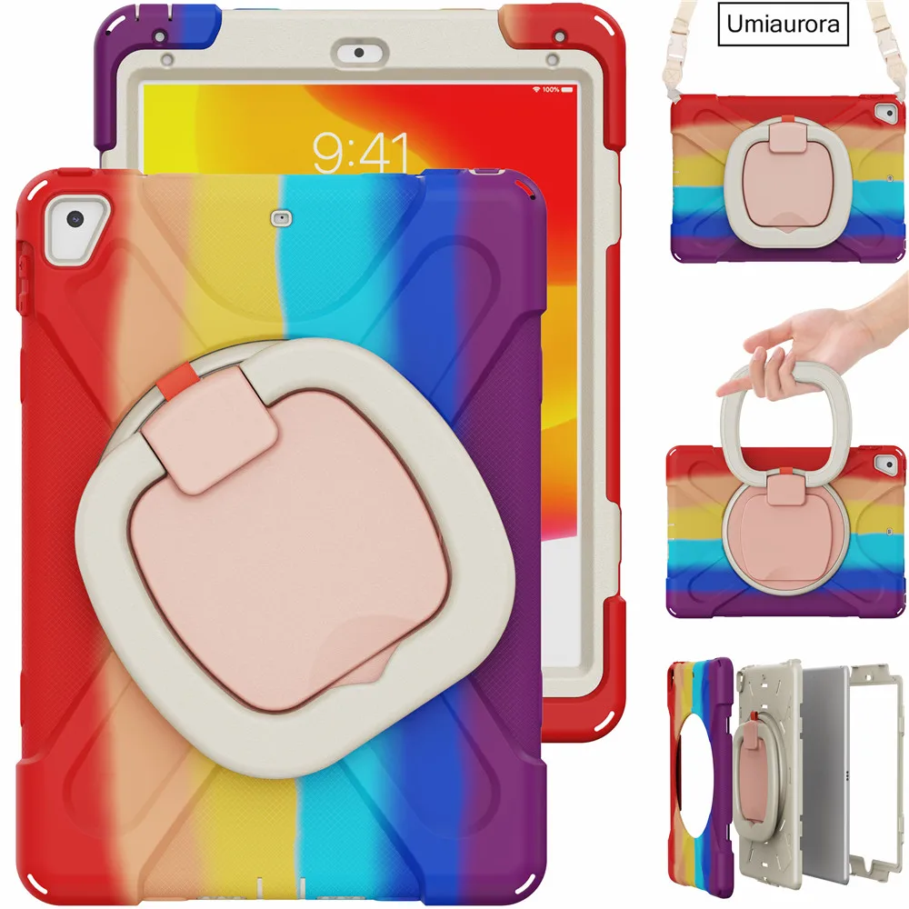 Enhanced Shockproof Tablet Case with 360° Rotating Handle and Stand
