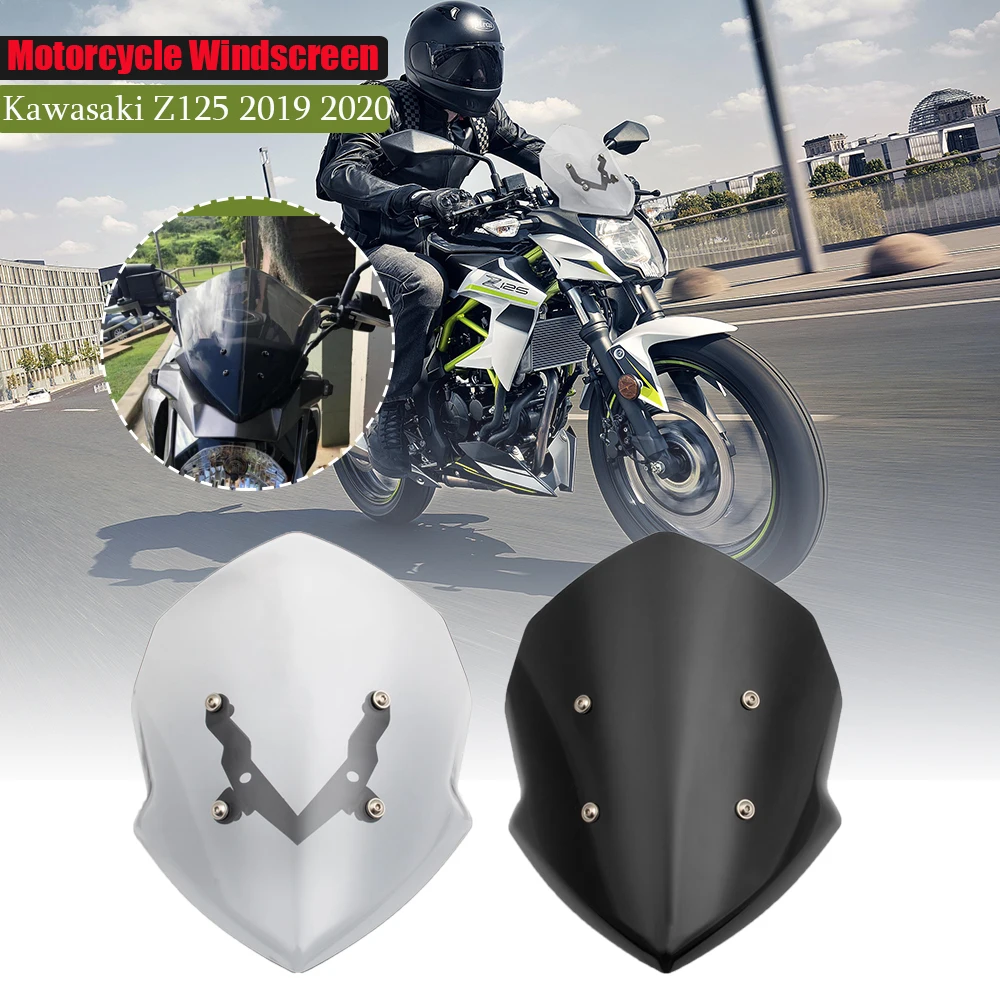 

Windshield Windscreen Wind Screen Deflector Protector With Bracket For Kawasaki Z125 2019 2020 Motorcycle Accessories