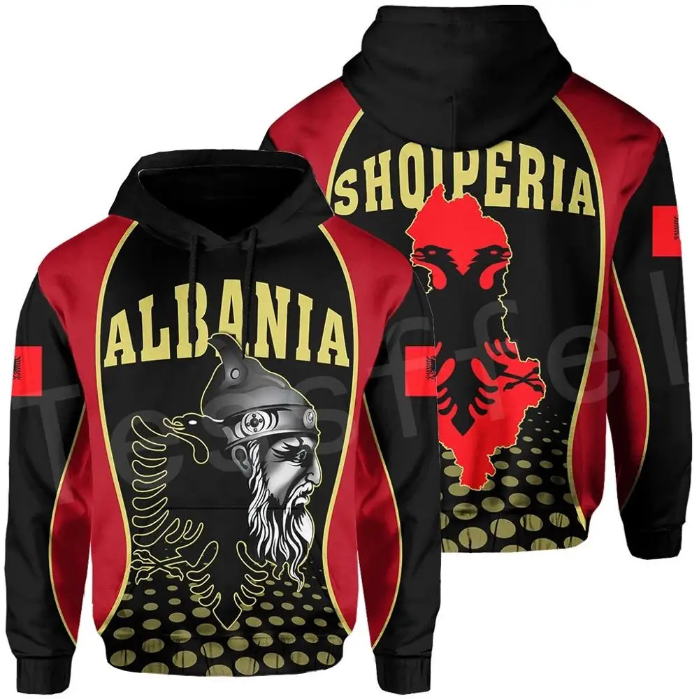 Tessffel Newest Albania Country Flag NewFashion Pullover Long sleeves Funny Tracksuit Unisex 3DPrint Zipper/Hoodies/Jacket A-5
