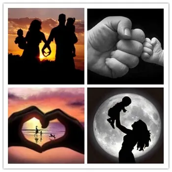 

Diamond Embroidery Harmonious family Father and son 5D DIY Diamond Painting Full drilling Cross stitch Round drill Home Decor