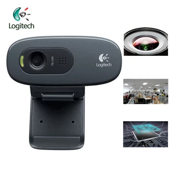 

Logitech C270 HD Vid 720P Webcam with Micphone USB 2.0 Support PC Laptop Video Calling with Official Test Laptop Camera