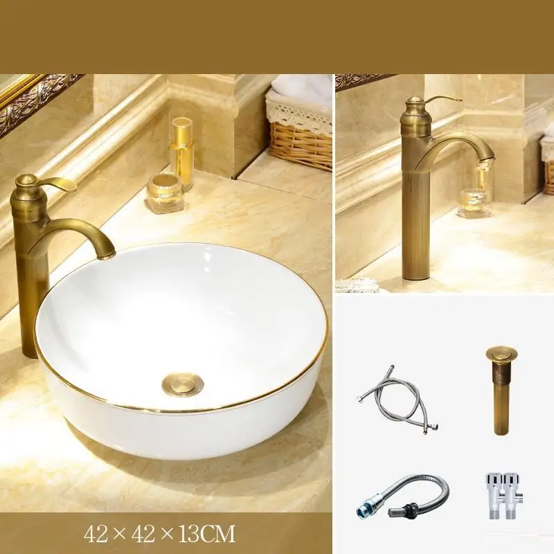 Version I Cuba Bagno Bacia De Lavagem Para Waschbecken Lavatorio Banyo Evier умывальник раковина для ванной Lavabo Pia Banheiro умывальник - Цвет: Version I