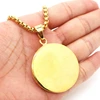 Unisex 316L Stainless Steel Cool Gold-Color Medusa Clean Stone Pendant Free Chain 6