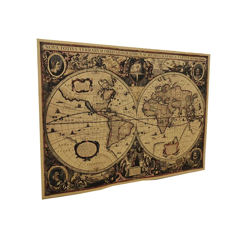  1 pcs English poster Vintage decoration Student school stylistic teaching geography atlas Science f - 4000217620086