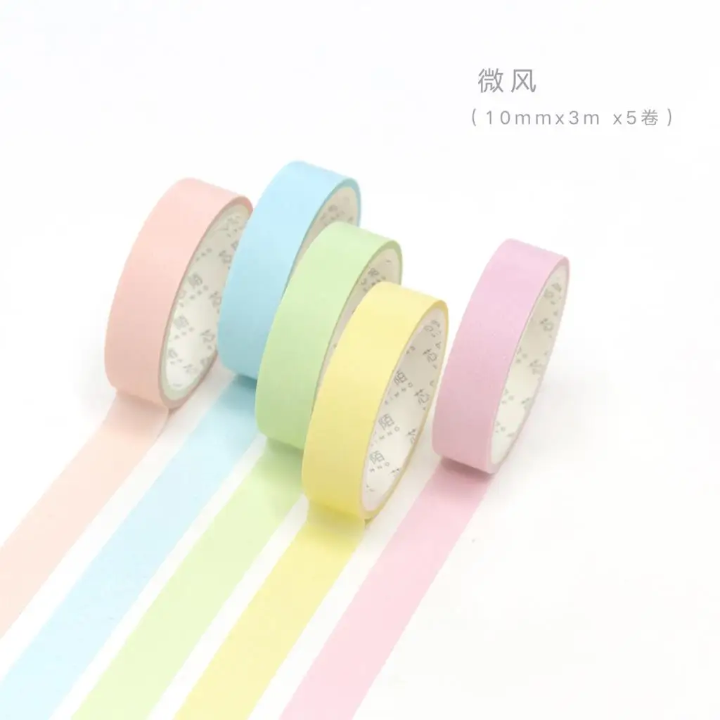 1 шт./партия клейкая лента из рисовой бумаги Макарон сплошной цвет декоративный Клей Скрапбукинг DIY Бумага японские наклейки - Цвет: WeiFeng