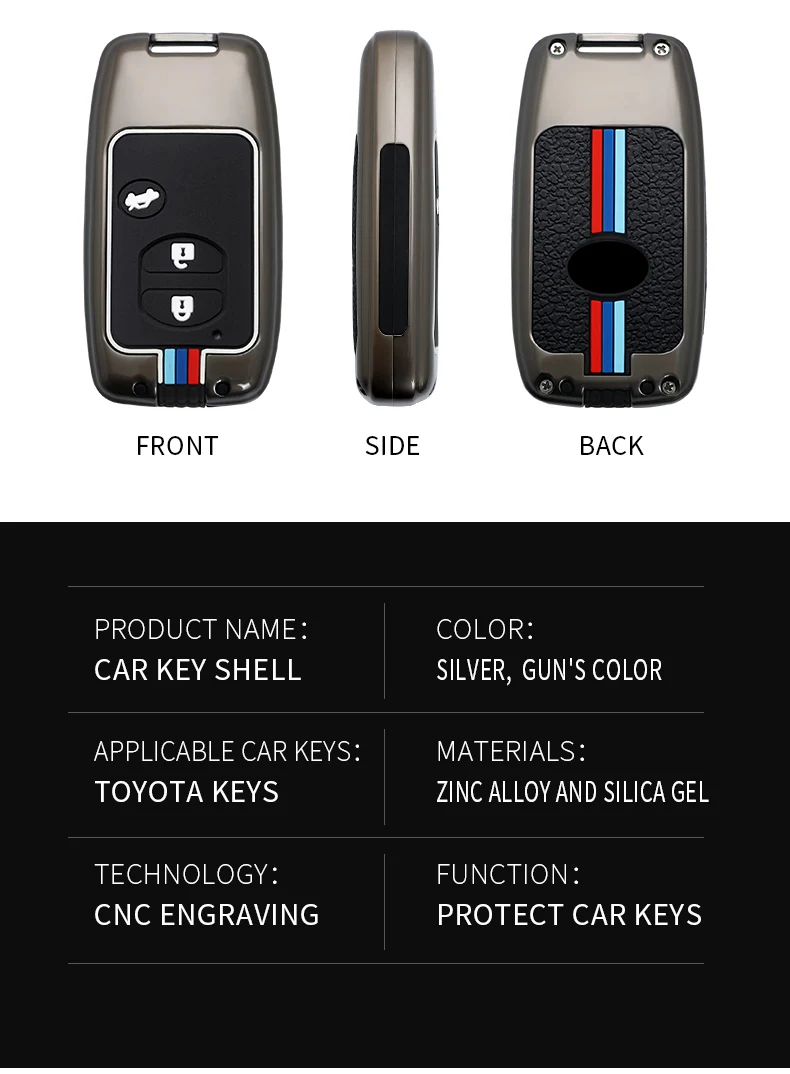 Borsa in lega di zinco per custodia portachiavi per Toyota Land Cruiser Prado 150 Camry Prius Crown Holder 17 Borsa in lega di zinco per custodia portachiavi per Toyota Land Cruiser Prado 150 Camry Prius Crown Holder - Hafc3080085c24d729bbdc1ff129ce0982