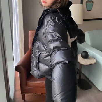 

High Quality Winter Jacket Women Thick Parka Plus Size European style luxury design Bright Letter coat Warm Outwear Parkas