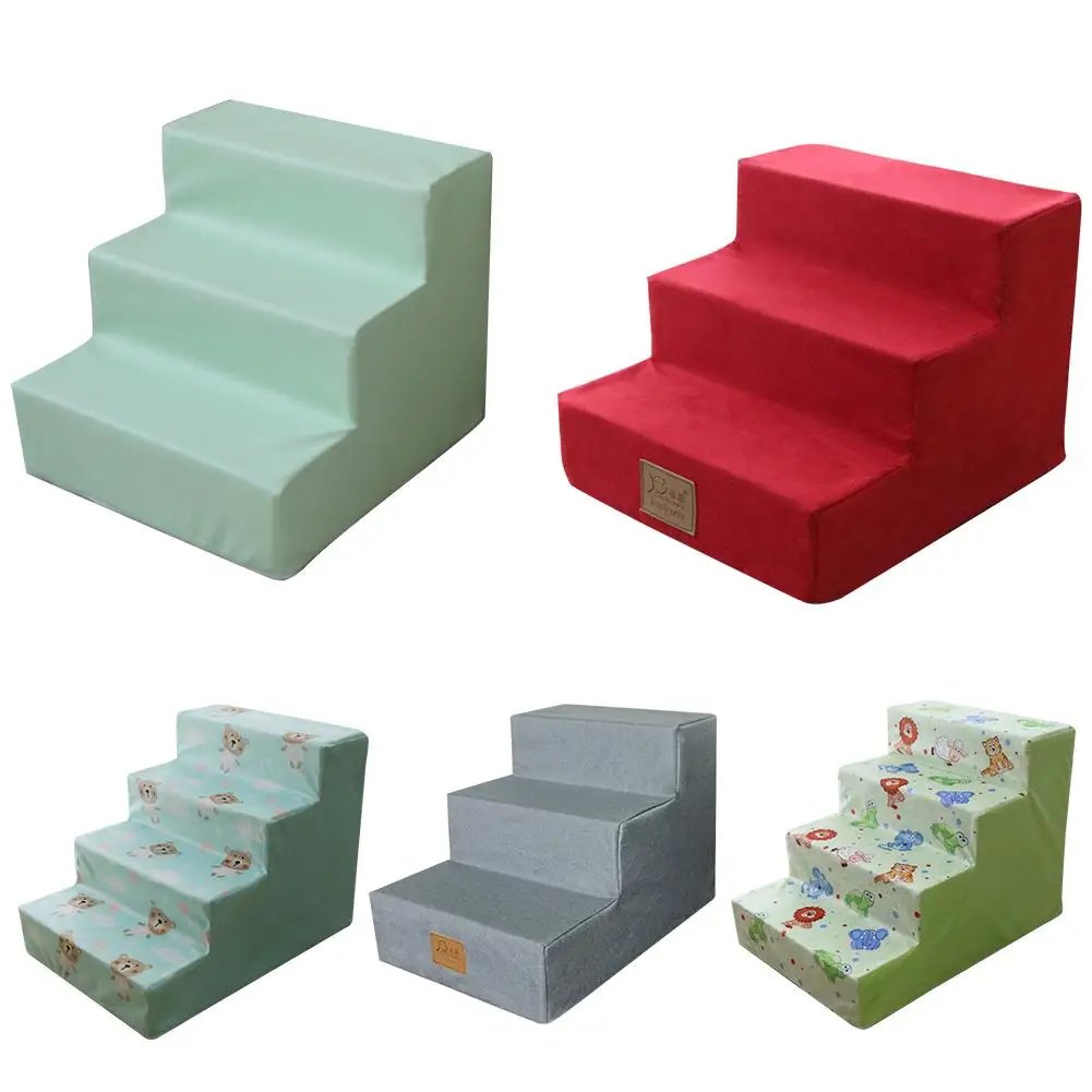

Sponge Ladder Pet Dog Stairs 3 Steps Ladder Small Dog House For Puppy Cat Pet Stairs Anti-slip Removable Puppy Dogs Bed Stairs