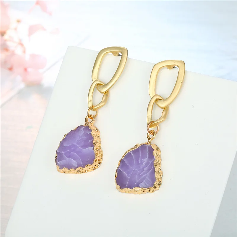 BELLAHYDIARY Vintage Elegant Purple Resin Earings Drop Earrings For Women Jewellery Pendientes Wedding Earring 2019 Brincos 374 (9)