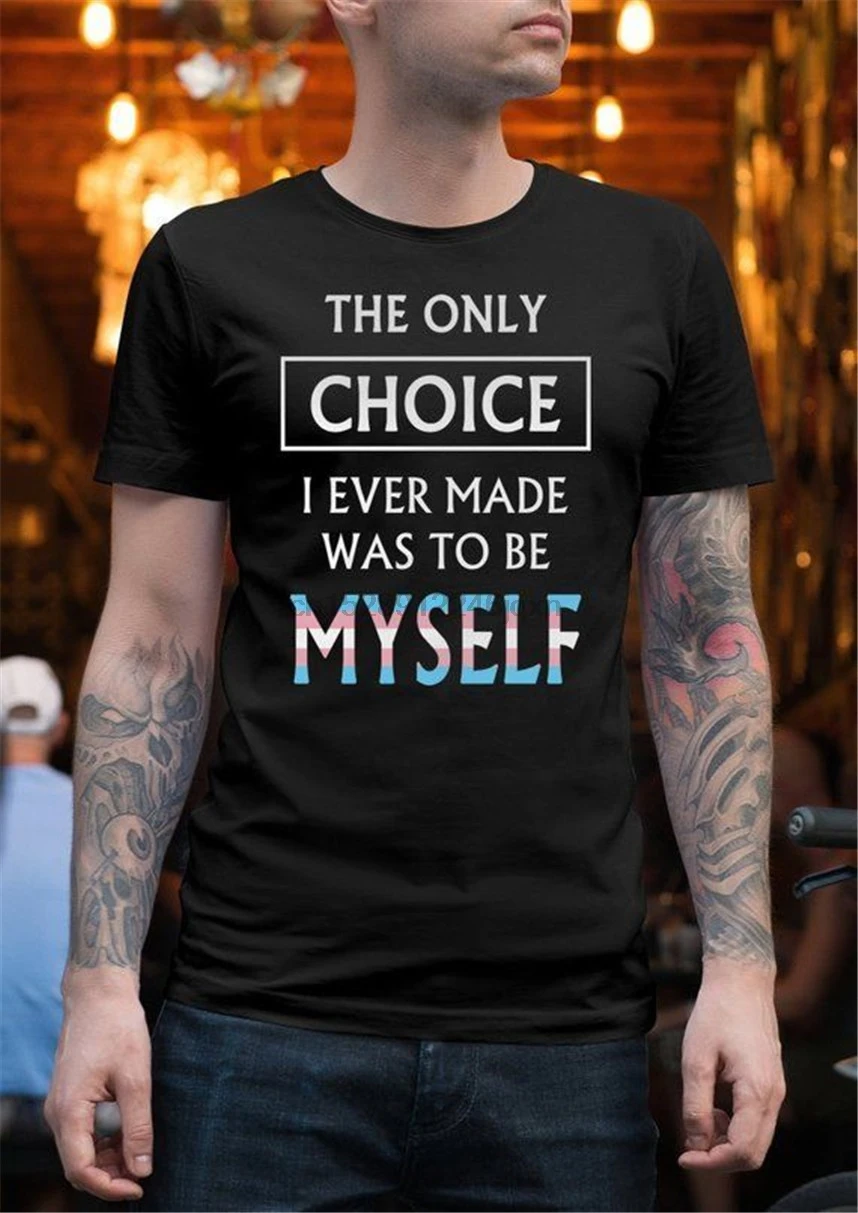Transgender T Shirt Trans Man LGBT Pride FTM Tee Style Round | Мужская одежда