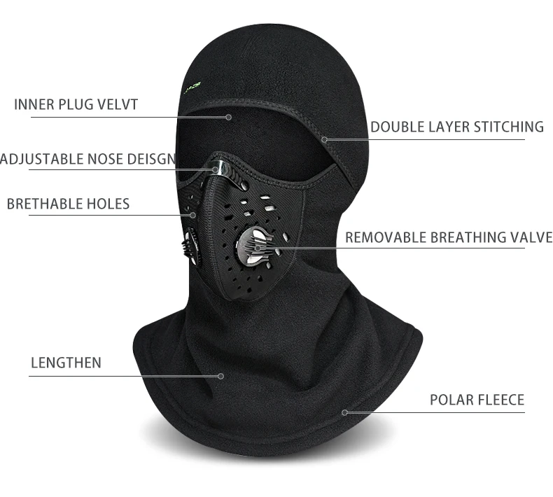Зимняя Маска для лица велосипедная Лыжный Спорт Бег шляпа Термальность велосипед Маска вело против загрязнения смога маски велосипедный шарф Лыжная маска Балаклава