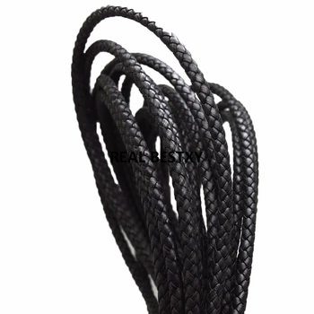 

5m/lot approx 5mm genuine Leather Round Leather Cord String Necklace Rope For Jewelry Making DIY Bracelet Retro Crafts Findings