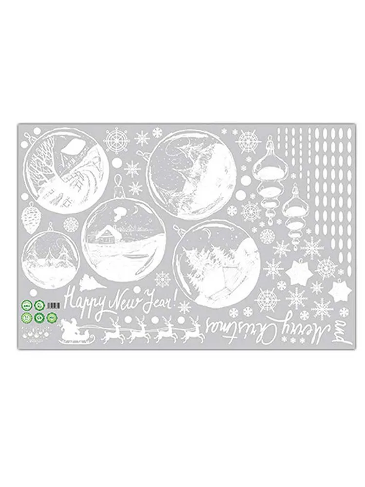 Christmas DIY Window Glass Wall Sticker Merry Christmas DIY Showcase Window Glass Background Xmas New Year Home Wall Stickers