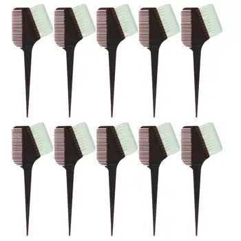 

10Pcs Hair Coloring Kit DIY Hair Dye Bowl Hair Dye Comb Brush Dye Hair Tool for Barber Hairdresser(Coffee)