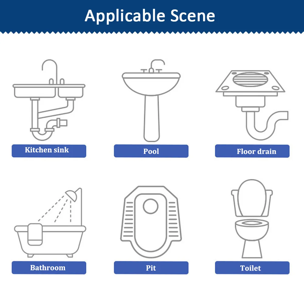 Powerful Kitchen Sewer Unclogging Agent Pipe Dredging Agent For Bathroom Sewer Toilet Brush Closestool Clogging Cleaning Tools