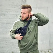 Осенний и зимний популярный бренд, свободные повседневные топы для фитнеса, тренировочный костюм, спортивная толстовка с капюшоном, мужская верхняя одежда