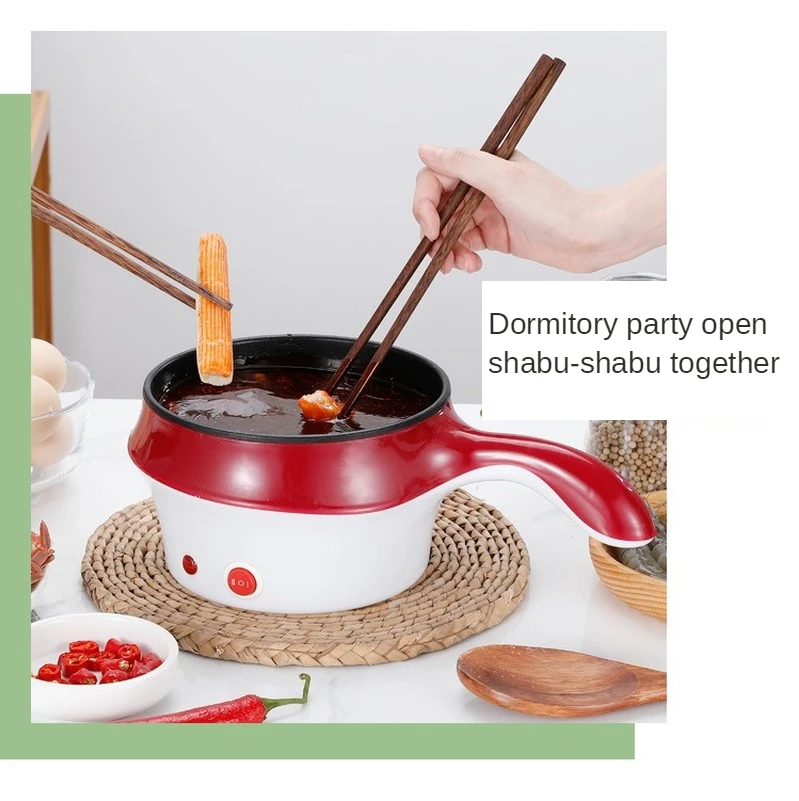 Multifunctional Electric Cooker Hotpot Mini Non-stick Food Noodle Cooking Skillet Egg Steamer Soup Heater Pot Frying Pan EU 2