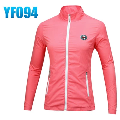 PGM, Женская водонепроницаемая куртка для гольфа на молнии, тонкое пальто, ветровка с длинным рукавом, не садится, одежда для гольфа D0506 - Цвет: Розовый