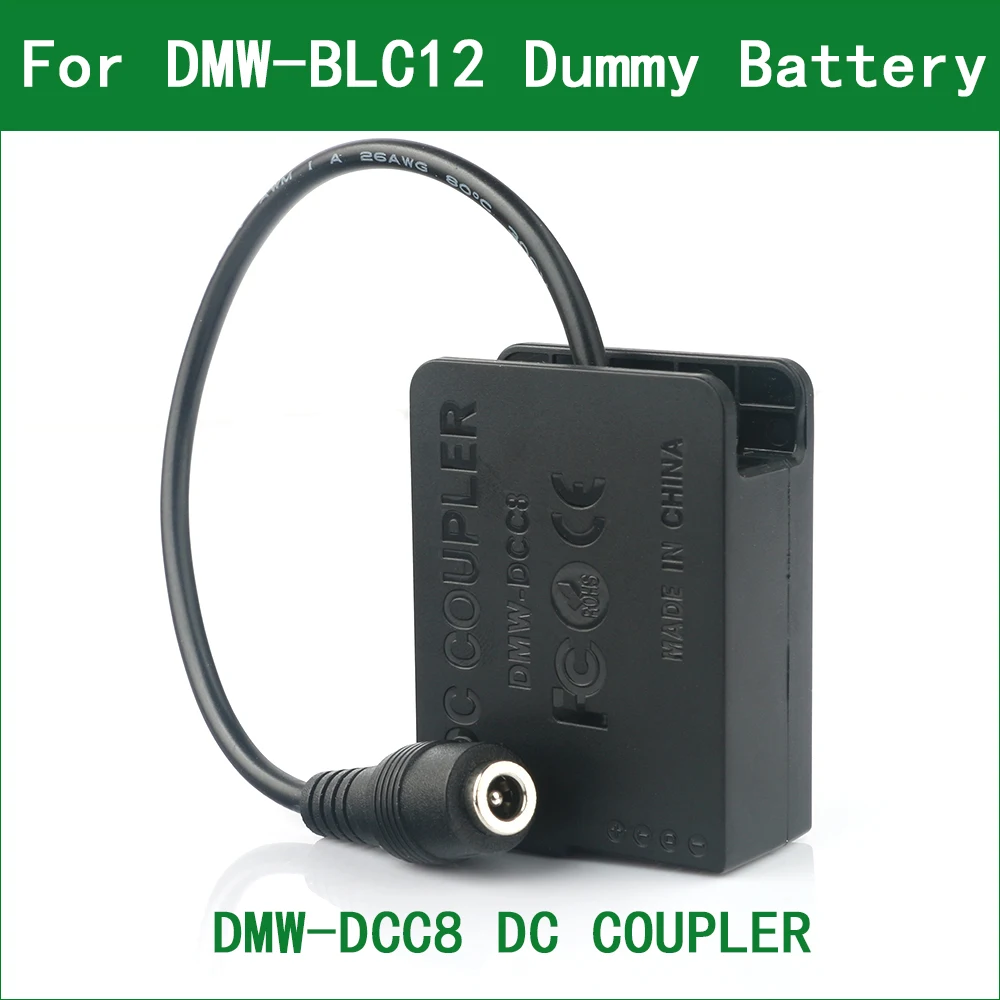 DMW-DCC8 DC Coupler Power Connector DMW-BLC12 Dummy Battery for Panasonic DMC-G5 G6 G7 G8 GX8 G80 G81 G85 GH2 FZ200 FZ300 FZ330 |
