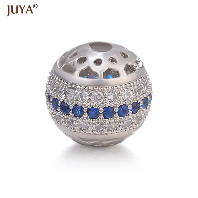 JUYA новый дизайн Роскошные бусины AAA кубический цирконий 10 мм круглые аксессуары