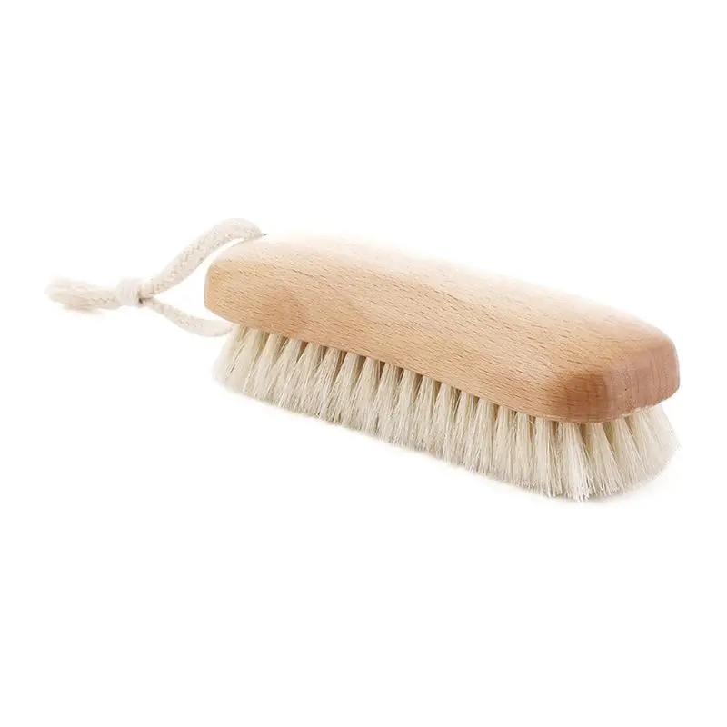Natural Hard Bristle Laundry Brush Wooden Handle Scrub Out for Tough Stains Shoes Clothes Furniture Garment Cleaning Tools