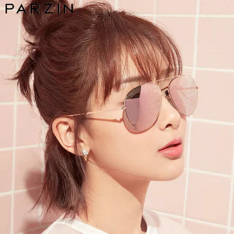 

PARZIN Classic Pilot Women Sunglasses Aviation Sun Glasses For Men Metal Frame Ladies Shades UV 400 53 mm Driving Glasses