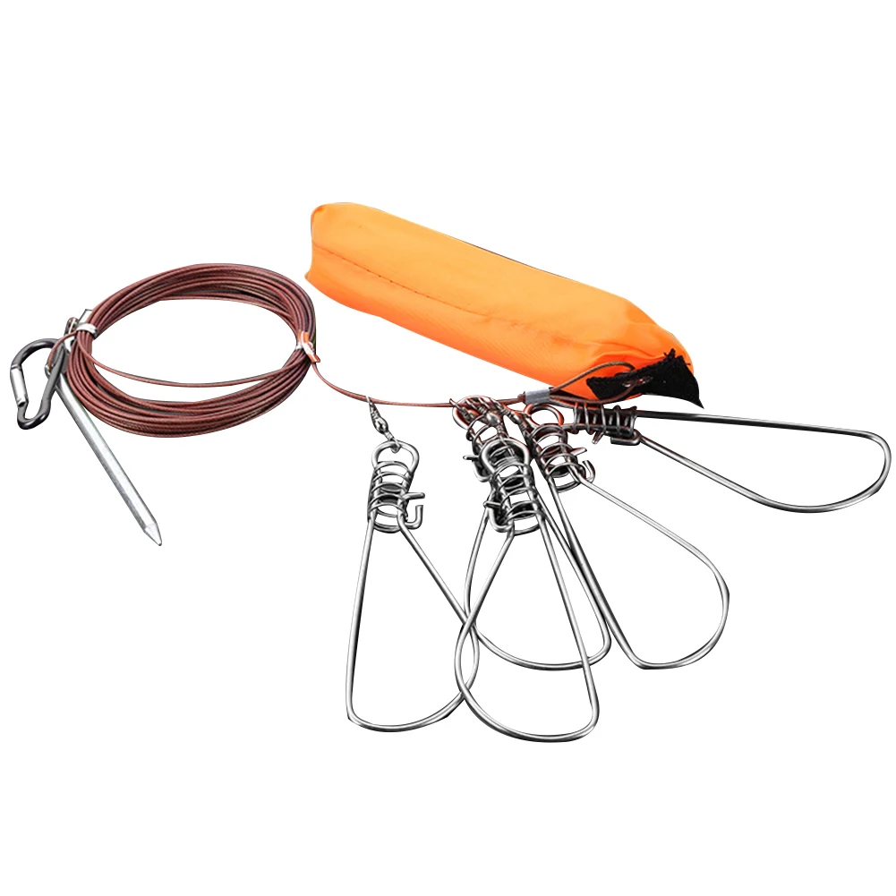 Live Rustproof Wire Rope Fish Buckle Set Outdoor Accessories Buoyancy Practical Durable Tackle Stainless Steel Snaps Lock Tool - Цвет: 5m