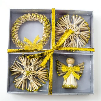 

Holiday Christmas Ornaments Seasonal Decorative 3pcs Hand Crafted Tree