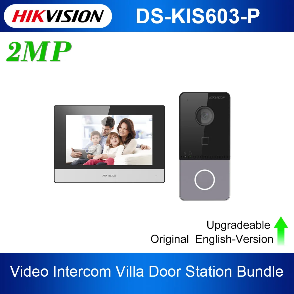 Hik-Kit de intercomunicador de vídeo DS-KIS603-P y DS-KV6113-WPE1, estación de Puerta de timbre POE estándar, Monitor WIFI, Original, DS-KH6320-WTE1