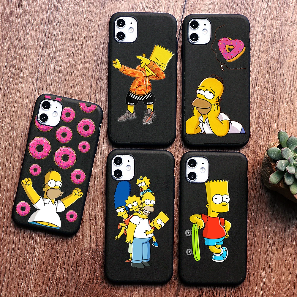 

PUNQZY Soft TPU Cute Phone Case For Huawei P30 P20 MATE 20 lite P30 P20 PRO Homer J Simpson Funny Bart Simpson Coque Cartoon