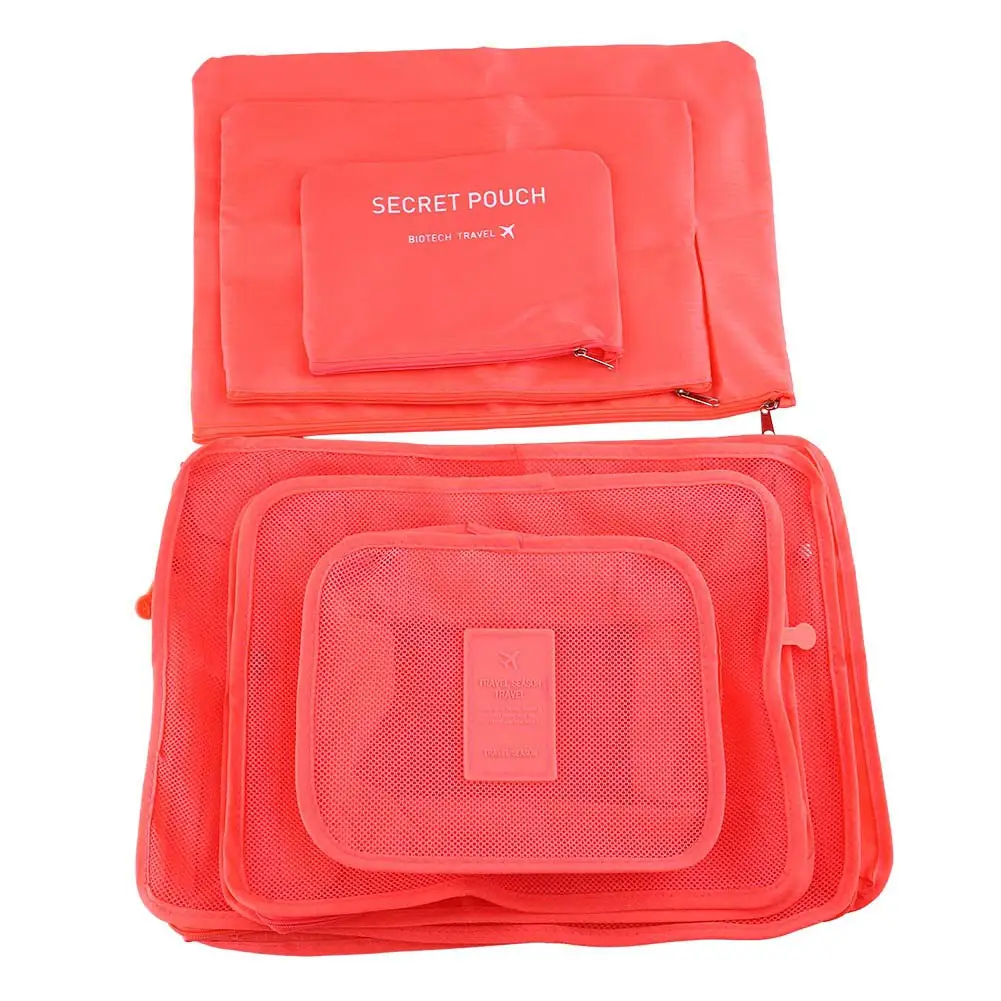 Красный Новые 6 шт. сумки для хранения одежды Упаковка Куб Путешествия Домашняя одежда Органайзер набор XSD88 - Цвет: Красный