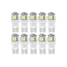 10x T10 W5W светодиодный сигнальная лампа салона Купол Чтение светильник 12V багажник Авто боковой двери номерной знак Чемодан лампа 5050 5SMD белый