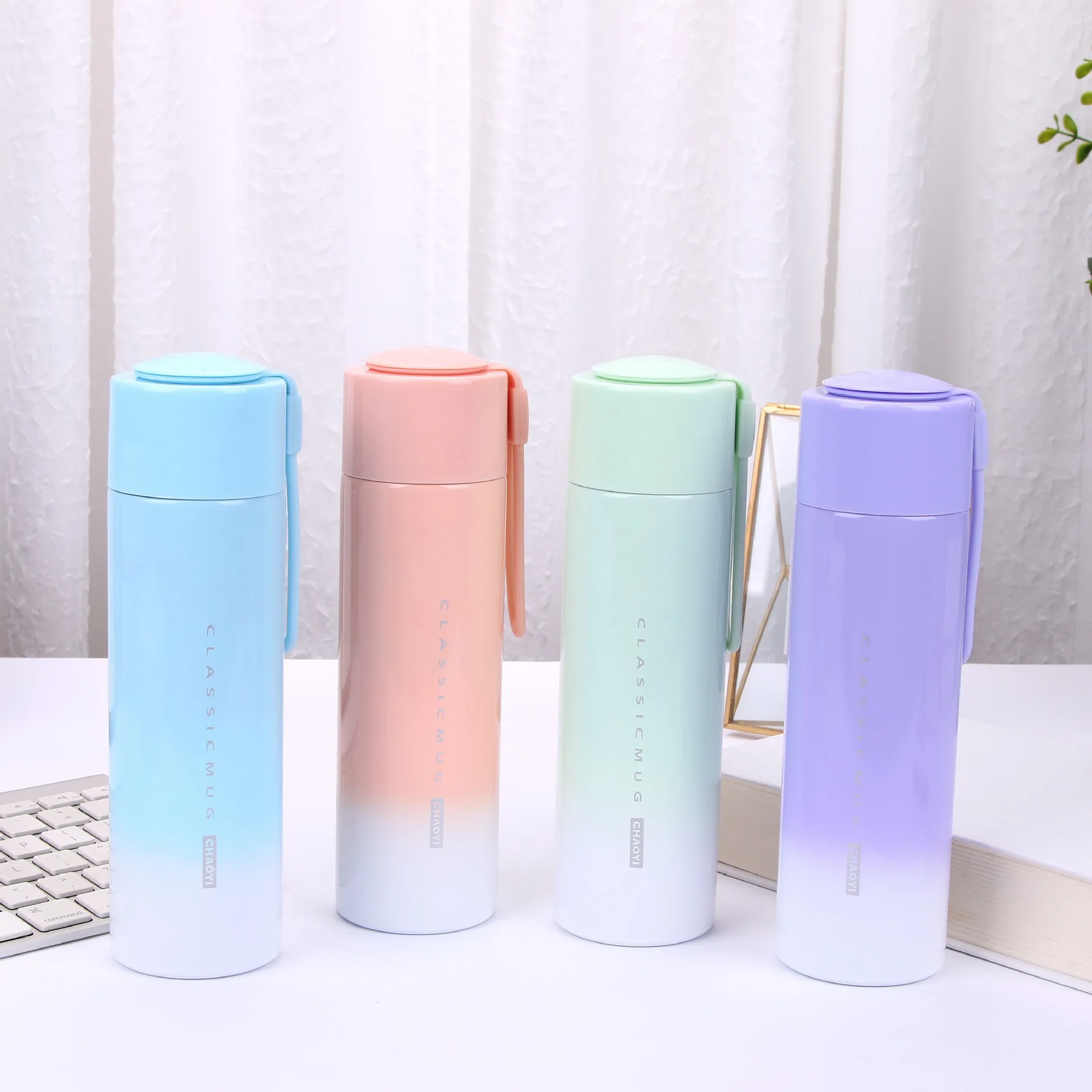

Vacuum Insulation Cup 8031 Glass Trend Gradient Portable Insulated Stainless Steel Bottle Gift Glass Souvenir