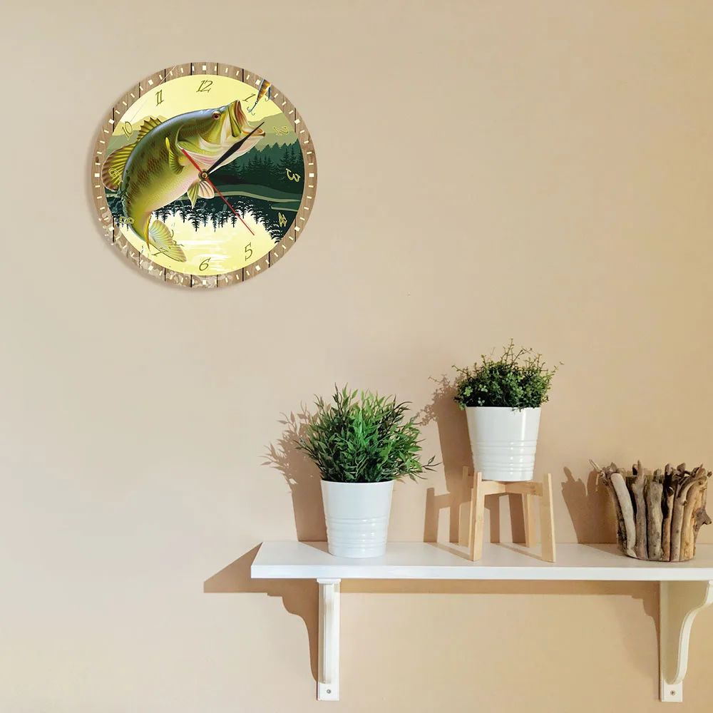 Trout Fisherman Wall Clock 4 Trout Fisherman Wall Clock 4