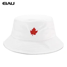 Рыбацкая шляпа с вышивкой кленового листа, милая солнцезащитная Кепка для девочек, летняя мужская и женская панама, женские шапки с узором четырехлистного клевера, Рыбацкая шапка