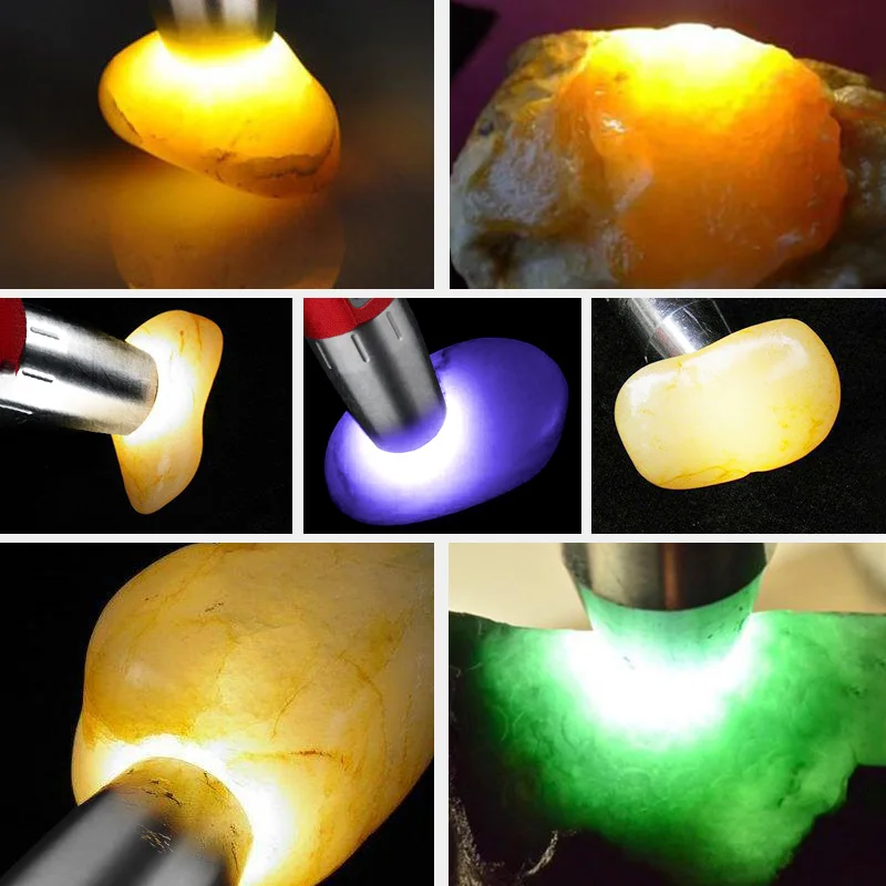 BRELONG LED three light source shines in jade glare flashlight purple / yellow / white 1 pc