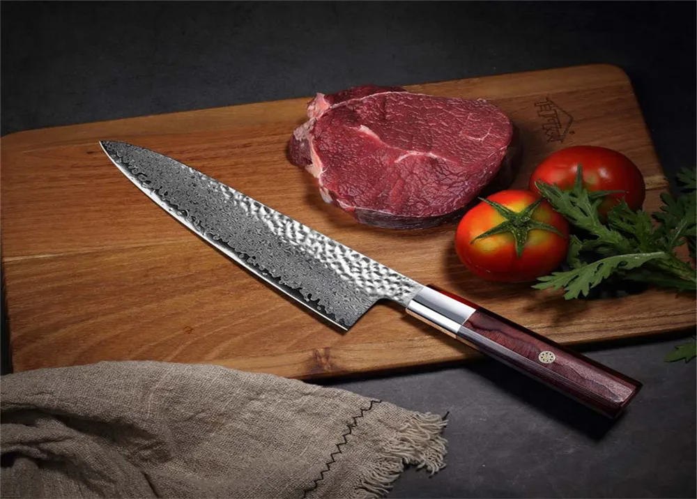 MASALONG высококачественный лазерный дамасский нож шеф-повара очень острый многофункциональный бытовой хороший помощник овощной нож кухонный 1