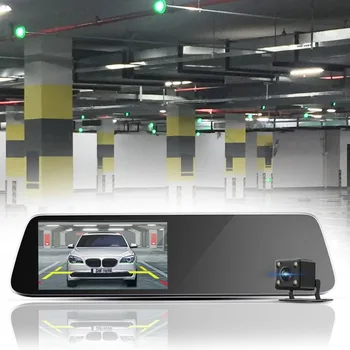 

Dual Camera 1080P HD Car Drive Recorder with Camera USB TF Card Rear View Mirror Detector With Night Vision 5 Million Pixels New
