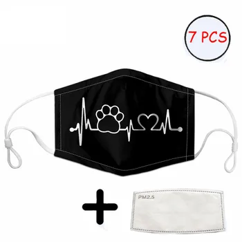 

THIKIN Kawaii Dog Paw Print Pattern Black Mask Reusable Dust Mouth Mask Anti-Dust Adjustable Earloop Women/Men/Kids 2020 Custom