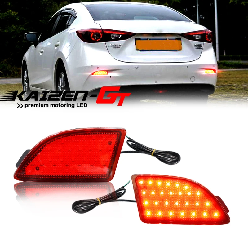 Красный светодиодный задний бампер отражатель светильник s для 2013-up Mazda 3 Axela BM