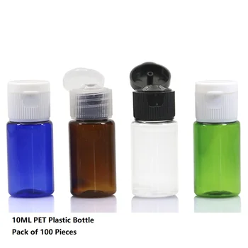 

10ml High-end Travel Empty Flip Cap Bottle Green Blue Clear Amber PET Plastic Refillable Emollient Water Perfume Oil Container