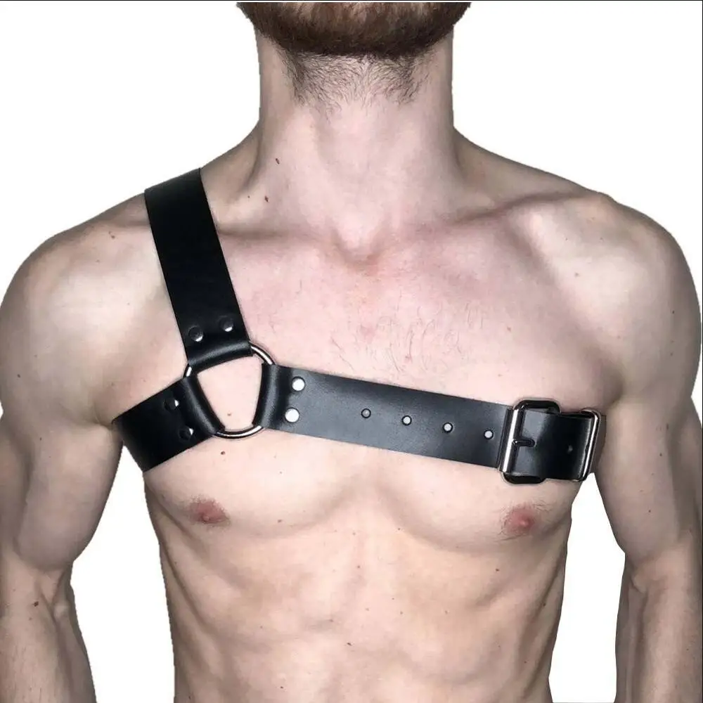 1 Set Pastel Goth Leather Harness Men Sexy Garter Erotico Bdsm Bondage gg Belt Harajuku Punk Rave Metal Buckle Suspenders - Цвет: D