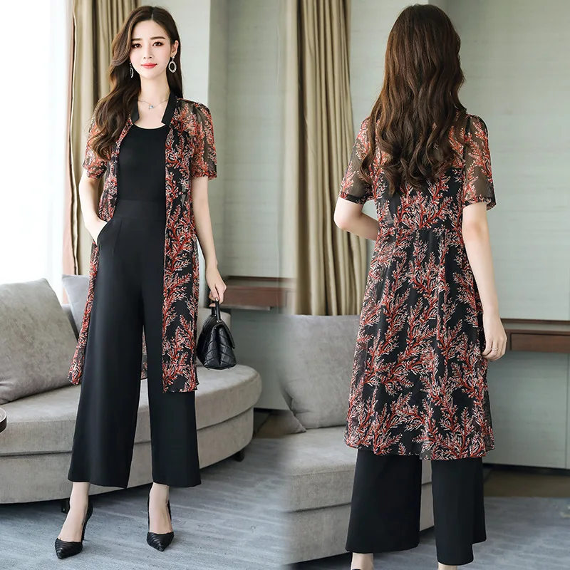 

2018 Spring And Summer New Style Ozhouzhan Fashion Three-piece Set Fashionable Set Pants Slim Fit Debutante Elegant Large Size S