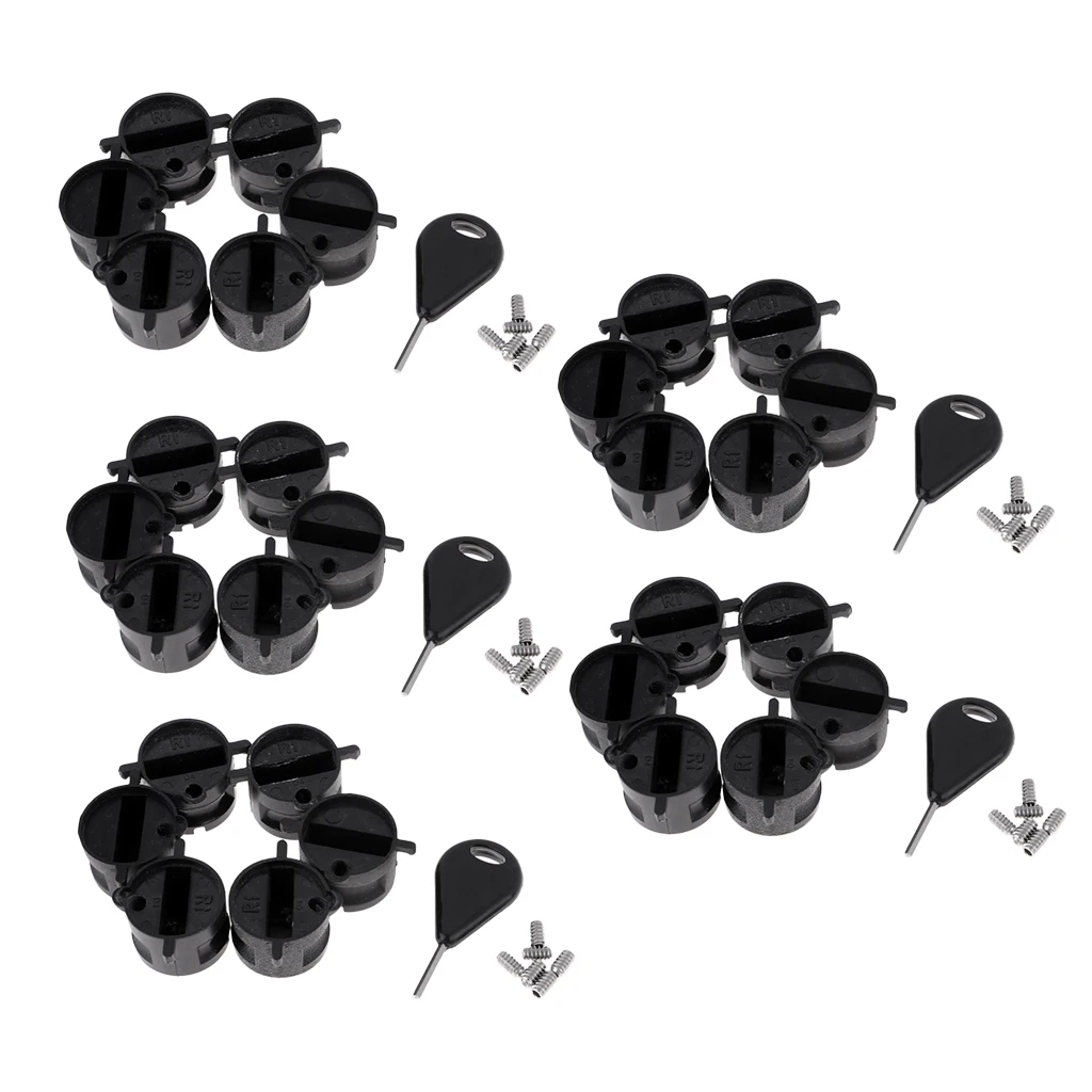 30 Pcs Fin Plug With Grub Screws Plastic Surfboard Fin Box With A Fin Key