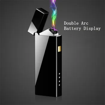 

Electronic Cigarette USB Lighter Double Arc Pulsed USB Rechargeable Lighter Plasma Windproof Flameless Smoking Electric Lighter